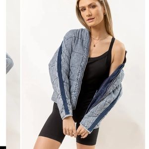 Bohme Acid Wash Quilted Bomber Jacket